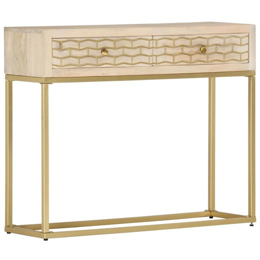 Konsolentisch Golden 90  30  75 cm Massivholz Mango