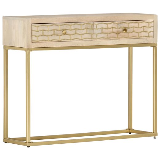 Konsolentisch Golden 90  30  75 cm Massivholz Mango