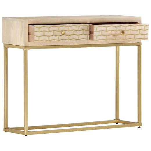 Konsolentisch Golden 90  30  75 cm Massivholz Mango