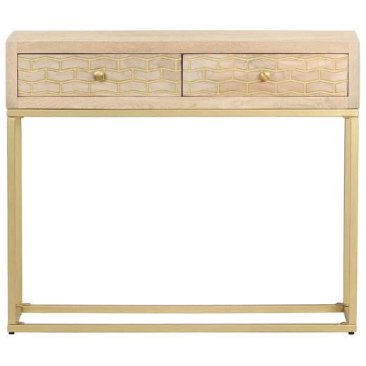 Konsolentisch Golden 90  30  75 cm Massivholz Mango