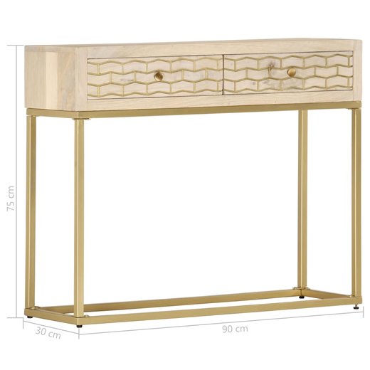 Konsolentisch Golden 90  30  75 cm Massivholz Mango