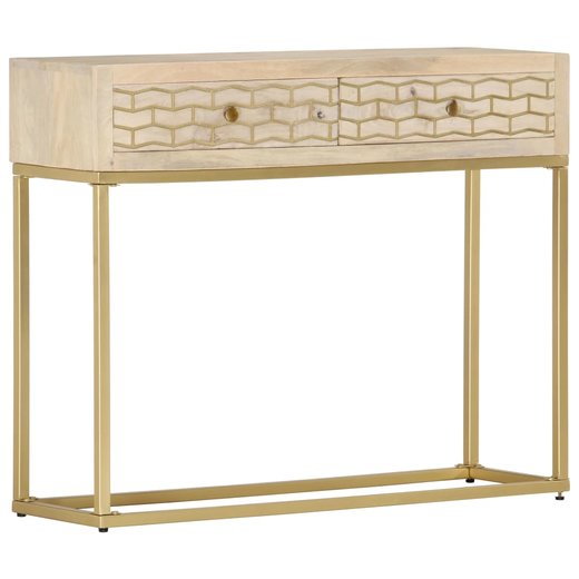 Konsolentisch Golden 90  30  75 cm Massivholz Mango