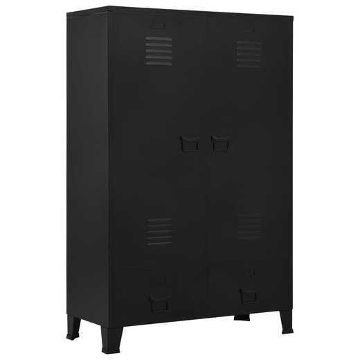 Kleiderschrank Industriell Schwarz 9040140 cm Stahl