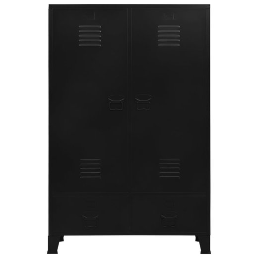 Kleiderschrank Industriell Schwarz 9040140 cm Stahl