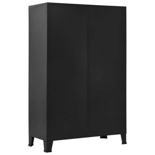 Kleiderschrank Industriell Schwarz 9040140 cm Stahl