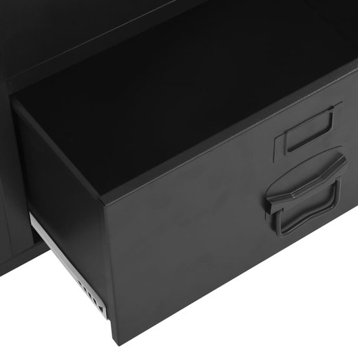 Kleiderschrank Industriell Schwarz 9040140 cm Stahl