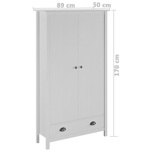 Kleiderschrank mit 2 Tren Hill Range Wei 89x50x170 cm Kiefer