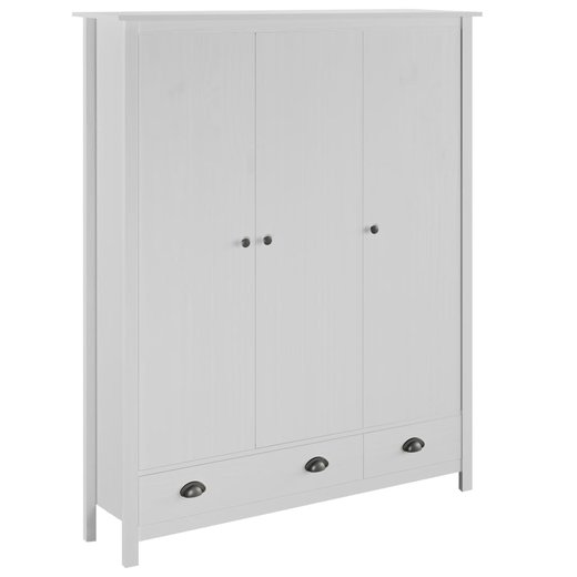 Kleiderschrank mit 3 Tren Hill Range Wei 127x50x170 cm Kiefer