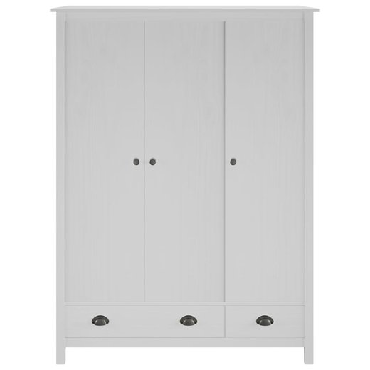 Kleiderschrank mit 3 Tren Hill Range Wei 127x50x170 cm Kiefer