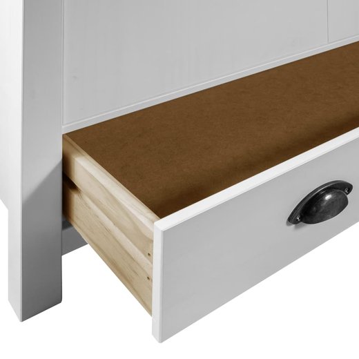 Kleiderschrank mit 3 Tren Hill Range Wei 127x50x170 cm Kiefer