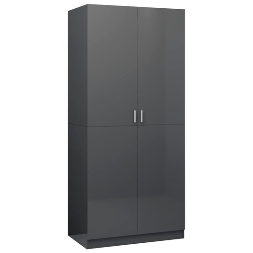 Kleiderschrank Hochglanz-Grau 9052200 cm Spanplatte