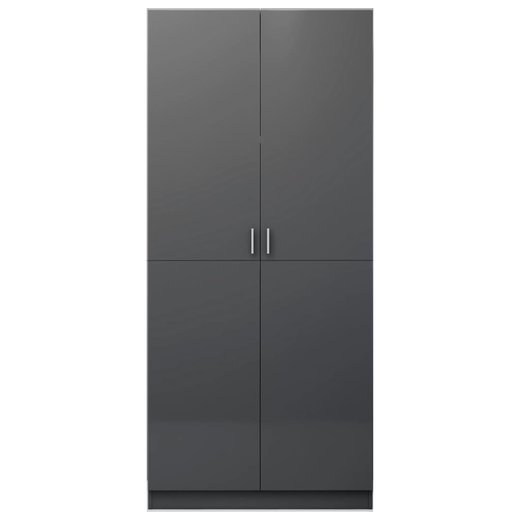 Kleiderschrank Hochglanz-Grau 9052200 cm Spanplatte