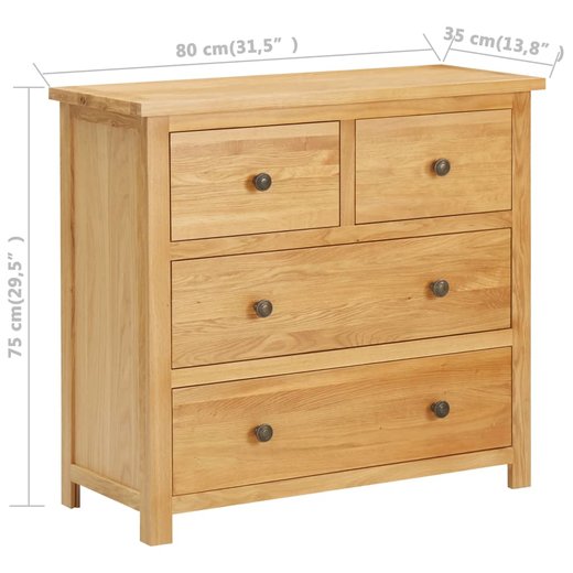 Kommode 803575 cm Massivholz Eiche