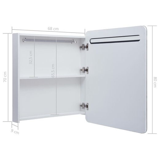 LED-Bad-Spiegelschrank 68 x 9 x 80 cm