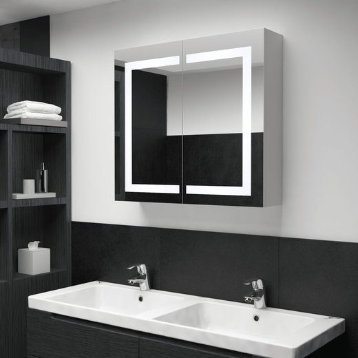 LED-Bad-Spiegelschrank 80 x 12,2 x 68 cm