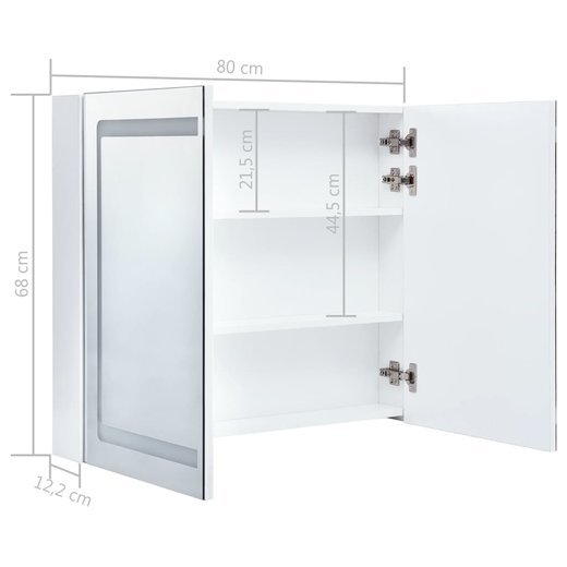LED-Bad-Spiegelschrank 80 x 12,2 x 68 cm