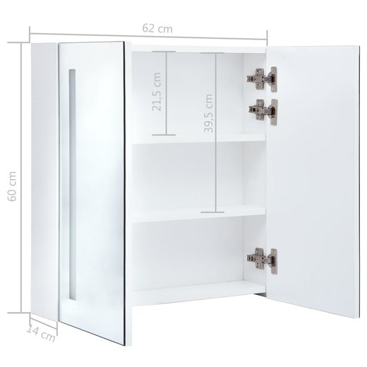 LED-Bad-Spiegelschrank 62 x 14 x 60 cm