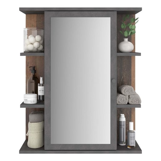 FMD Badezimmer-Spiegelschrank Matera Dunkelgrau