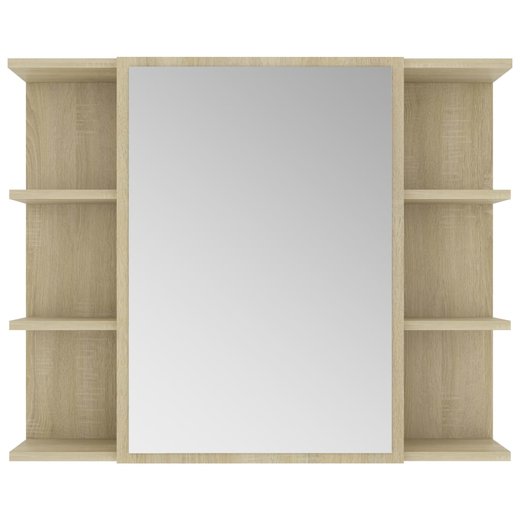 Bad-Spiegelschrank Sonoma-Eiche 80x20,5x64 cm Spanplatte