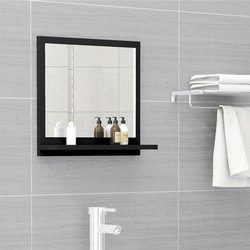 Badspiegel Schwarz 40x10,5x37 cm Spanplatte