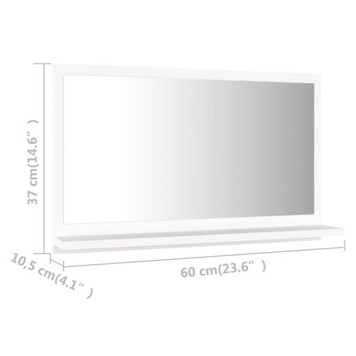 Badspiegel Wei 60x10,5x37 cm Spanplatte