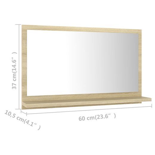 Badspiegel Sonoma-Eiche 60x10,5x37 cm Spanplatte