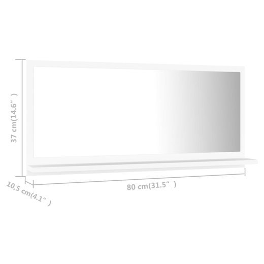 Badspiegel Wei 80x10,5x37 cm Spanplatte