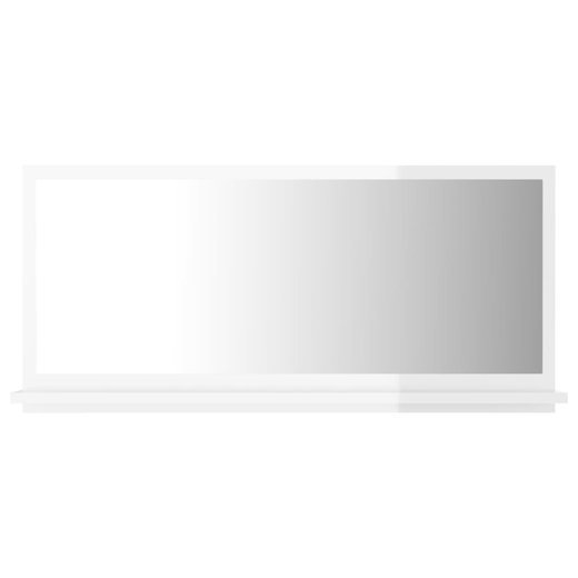 Badspiegel Hochglanz-Wei 80x10,5x37 cm Spanplatte