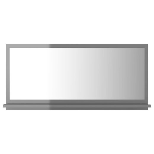 Badspiegel Hochglanz-Grau 80x10,5x37 cm Spanplatte
