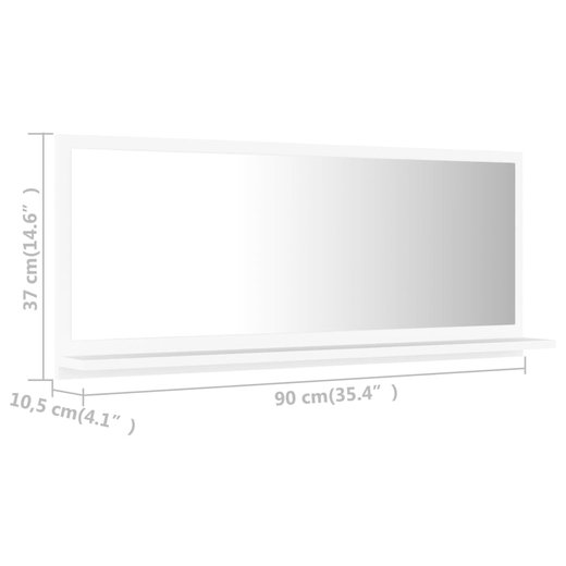 Badspiegel Wei 90x10,5x37 cm Spanplatte