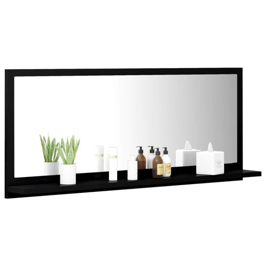 Badspiegel Schwarz 90x10,5x37 cm Spanplatte
