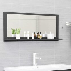 Badspiegel Grau 90x10,5x37 cm Spanplatte