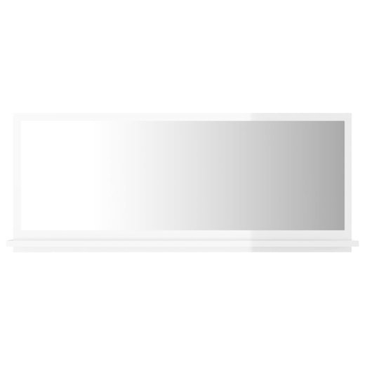 Badspiegel Hochglanz-Wei 90x10,5x37 cm Spanplatte