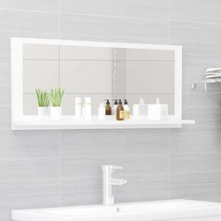 Badspiegel Hochglanz-Weiß 90x10,5x37 cm Spanplatte