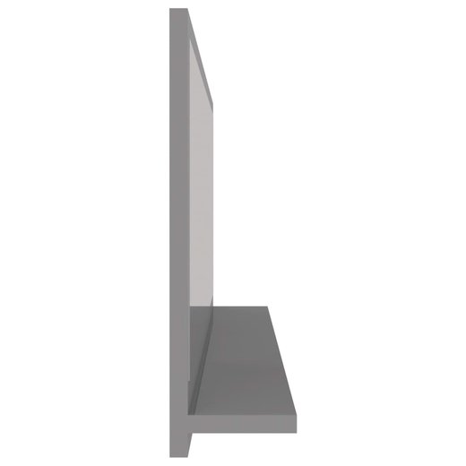 Badspiegel Hochglanz-Grau 90x10,5x37 cm Spanplatte