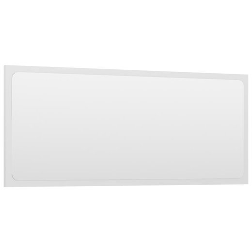 Badspiegel Hochglanz-Wei 90x1,5x37 cm Spanplatte