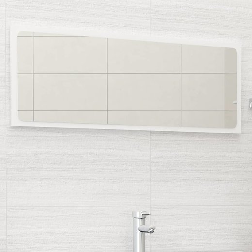 Badspiegel Hochglanz-Wei 100x1,5x37 cm Spanplatte