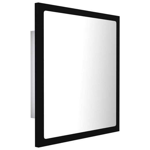 LED-Badspiegel Schwarz 40x8,5x37 cm Spanplatte