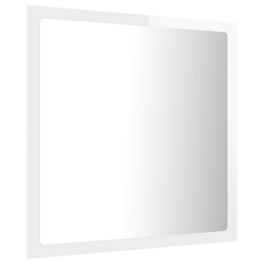 LED-Badspiegel Hochglanz-Wei 40x8,5x37 cm Spanplatte