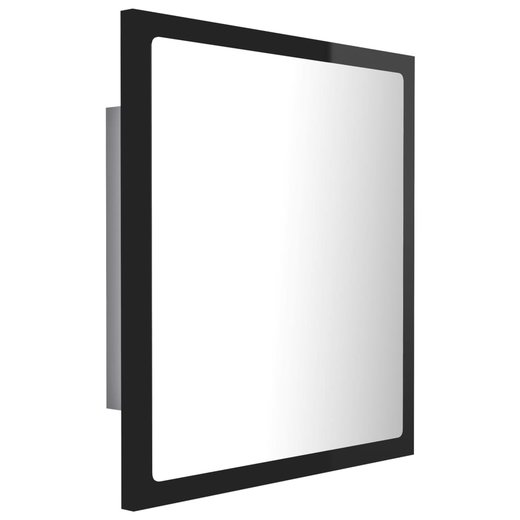 LED-Badspiegel Hochglanz-Schwarz 40x8,5x37 cm Spanplatte