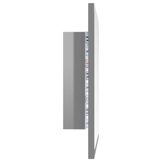 LED-Badspiegel Hochglanz-Grau 40x8,5x37 cm Spanplatte