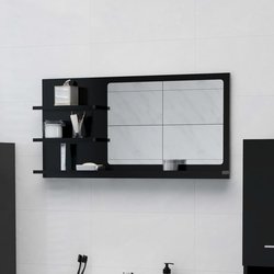Badspiegel Schwarz 90x10,5x45 cm Spanplatte