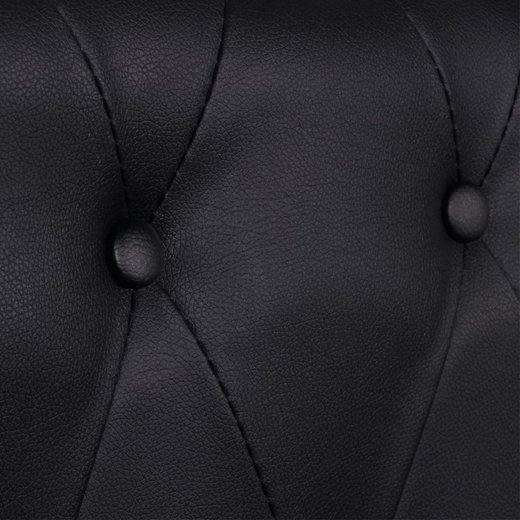 Chesterfield Sofa 2-Sitzer Kunstleder Schwarz