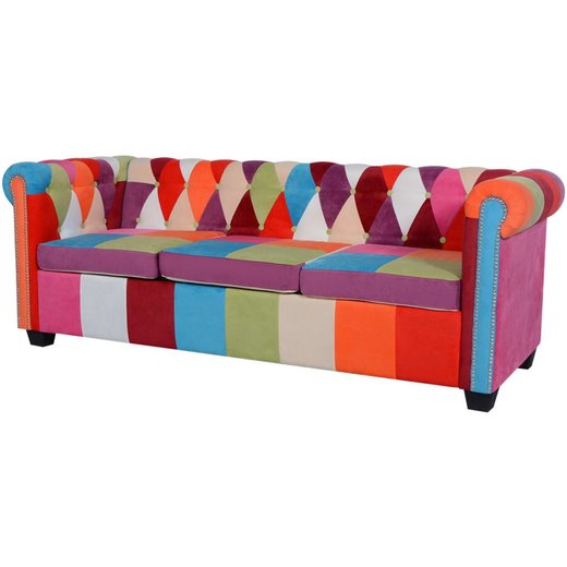 Chesterfield Sofa 3-Sitzer Stoff
