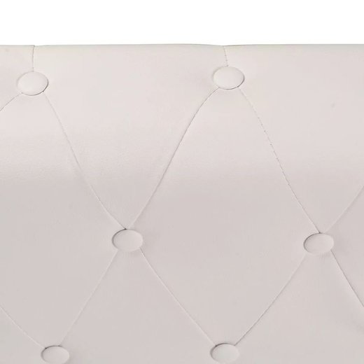 Chesterfield Ecksofa 6-Sitzer Kunstleder Wei