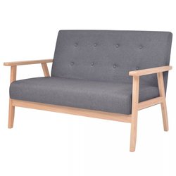 2-Sitzer Sofa Stoff Dunkelgrau