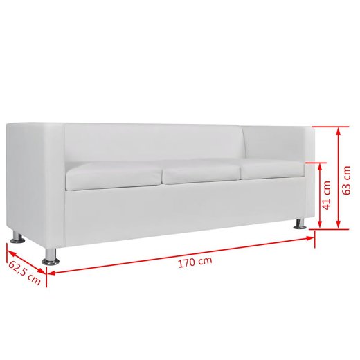 Sofa-Set Kunstleder 3-Sitzer + 2-Sitzer Wei