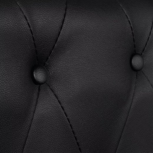 Chesterfield Sofa 2-Sitzer und 3-Sitzer Kunstleder Schwarz