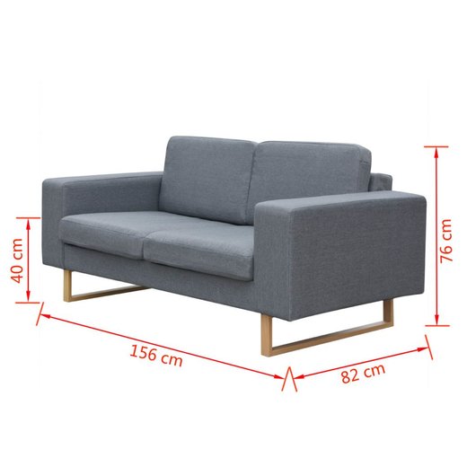 2-Sitzer und 3-Sitzer Sofa Set Hellgrau