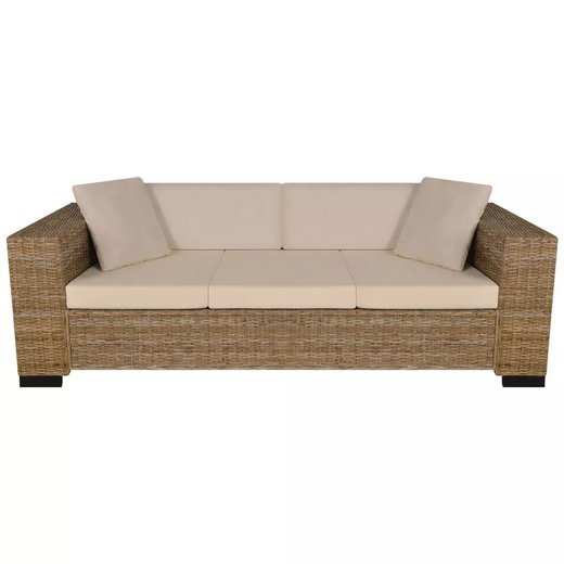Sofa-Set 2-Sitzer und 3-Sitzer Echtes Rattan